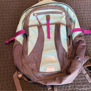 The North Face Recon Backpack Teal and Purple